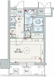エステムコート難波2アレグリア 1Kの間取図画像
