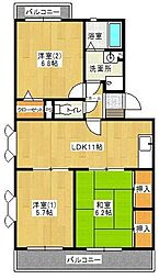 ヴァンベール 3LDKの間取図画像