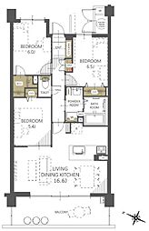 香里ケ丘七丁目アーバンライフ 3SLDKの間取図画像