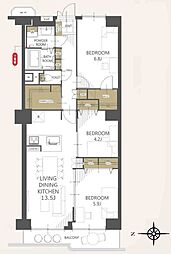 日商岩井香里ケ丘マンション 3LDKの間取図画像