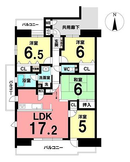 4LDK!リビング広々17.2帖!