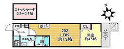 BKB仙谷屋敷 1LDKの間取図画像