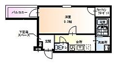 フジパレス堺初芝2番館 1Kの間取図画像