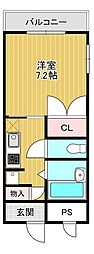 クオリティコート 1Kの間取図画像