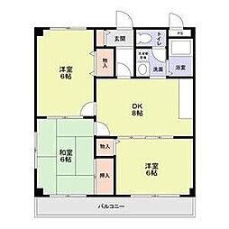 シェリーズ金剛 3DKの間取図画像