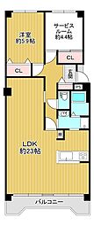 藤和さやまハイタウンB棟 1SLDKの間取図画像