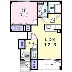 ポーラー・スター 1LDKの間取図画像