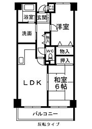 プライムコート 2LDKの間取図画像