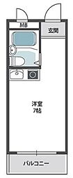 ビレッジ西野 ワンルームの間取図画像