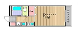レジデンス遊園前 ワンルームの間取図画像