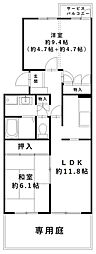グリーンヒル小金台 2LDKの間取図画像