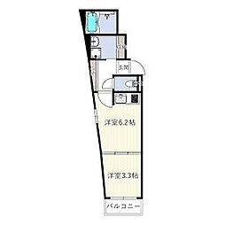 Smith堺 1DKの間取図画像