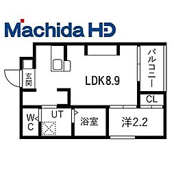 エヌエム・キャトフ・ヴァン・ディズヌフ 1LDKの間取図画像
