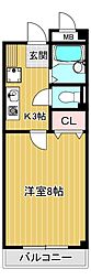 ビラロゼオ 1Kの間取図画像