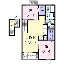 タキヤマレジデンス 2LDKの間取図画像