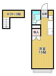 エステートピア汐之宮 ワンルームの間取図画像