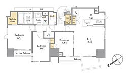 シティハウス駒込ステーションコート 3LDKの間取図画像