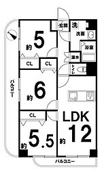 ハイラーク川口 3LDKの間取図画像