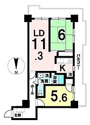川口中青木第2ローヤルコーポ 2LDKの間取図画像
