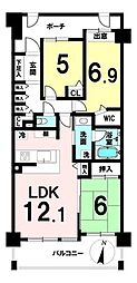 コスモ川口幸町 3LDKの間取図画像