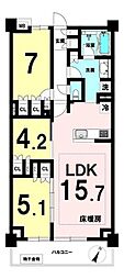 カーサ・ダルテ 2SLDKの間取図画像