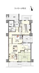 コンセール町北 3LDKの間取図画像