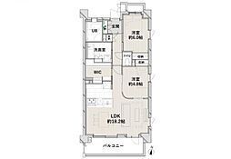 リストレジデンス桜新町 2LDKの間取図画像