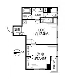 ライオンズマンション桔梗 1LDKの間取図画像