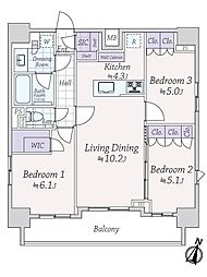 オープンレジデンシア本郷壱岐坂 3LDKの間取図画像