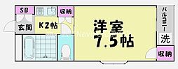 リブin杭ノ瀬A棟 1Kの間取図画像