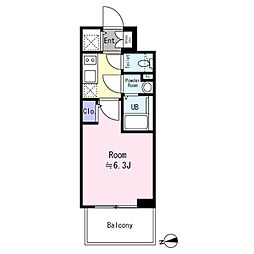 エスリードザ・グレア大阪 1Kの間取図画像