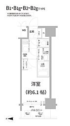 エスリード江坂セントラム 1Kの間取図画像