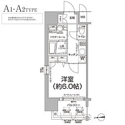 エスリード心斎橋EAST 1Kの間取図画像