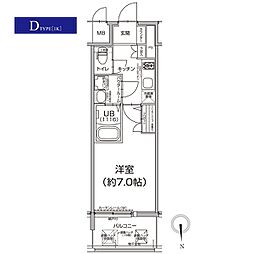 エスリード難波SOUTH 1Kの間取図画像
