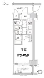 エスリード神戸大倉山ヒルズ 1Kの間取図画像