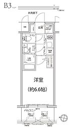 エスリード神戸大倉山ヒルズ 1Kの間取図画像