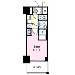 エスリード神戸兵庫駅ミッドポート 1Kの間取図画像