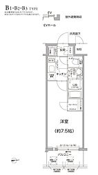 エスリード大阪城PREMIER 1Kの間取図画像