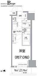 エスリード大手前 1Kの間取図画像