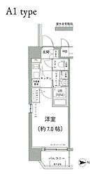 エスリード京橋アミュゼ 1Kの間取図画像