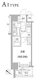 エスリードザ・ランドマーク神戸 1Kの間取図画像