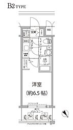 エスリード大阪プライムゲート 1Kの間取図画像