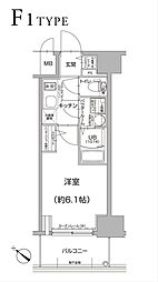 エスリードザ・ランドマーク神戸 1Kの間取図画像