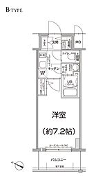 エスリード大阪上本町ブランシュ 1Kの間取図画像
