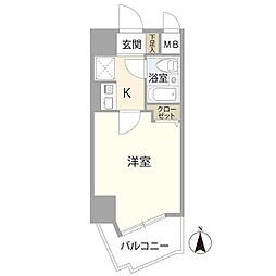 エスリード野田駅前 ワンルームの間取図画像