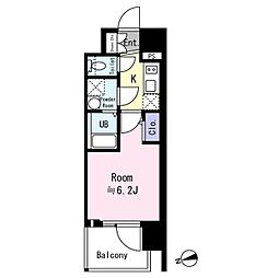 エスリード ザ・フォルテス大阪 1Kの間取図画像