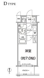 エスリード大阪上本町グリーズ 1Kの間取図画像