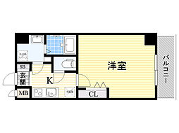 クレールソフィア都島 1Kの間取図画像