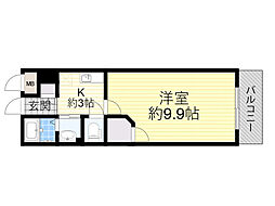 グレイスパルコート 1Kの間取図画像