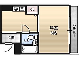ロイヤルイースト ワンルームの間取図画像